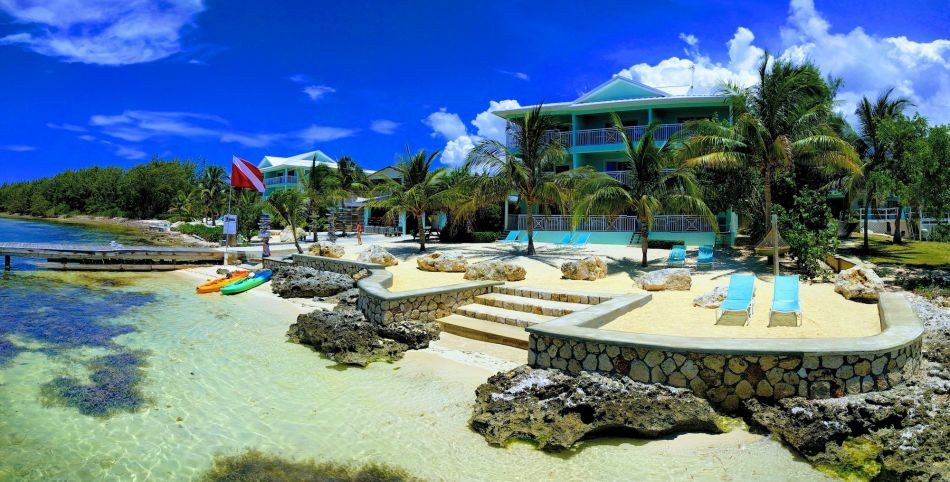 The beach at Compass Point Dive Resort